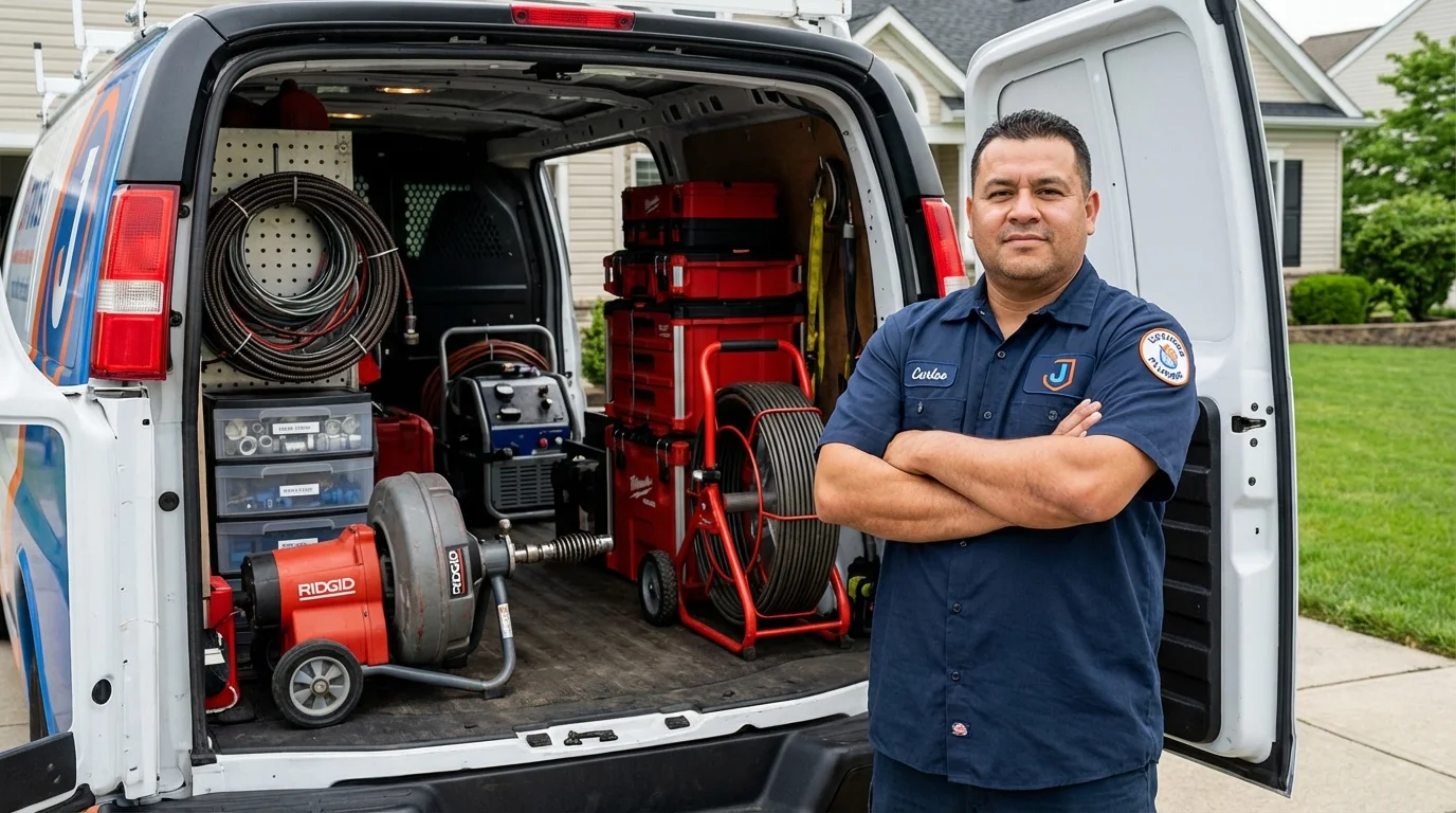 Professional drain cleaning equipment and Johns Plumbing LLC plumber in Del Norte