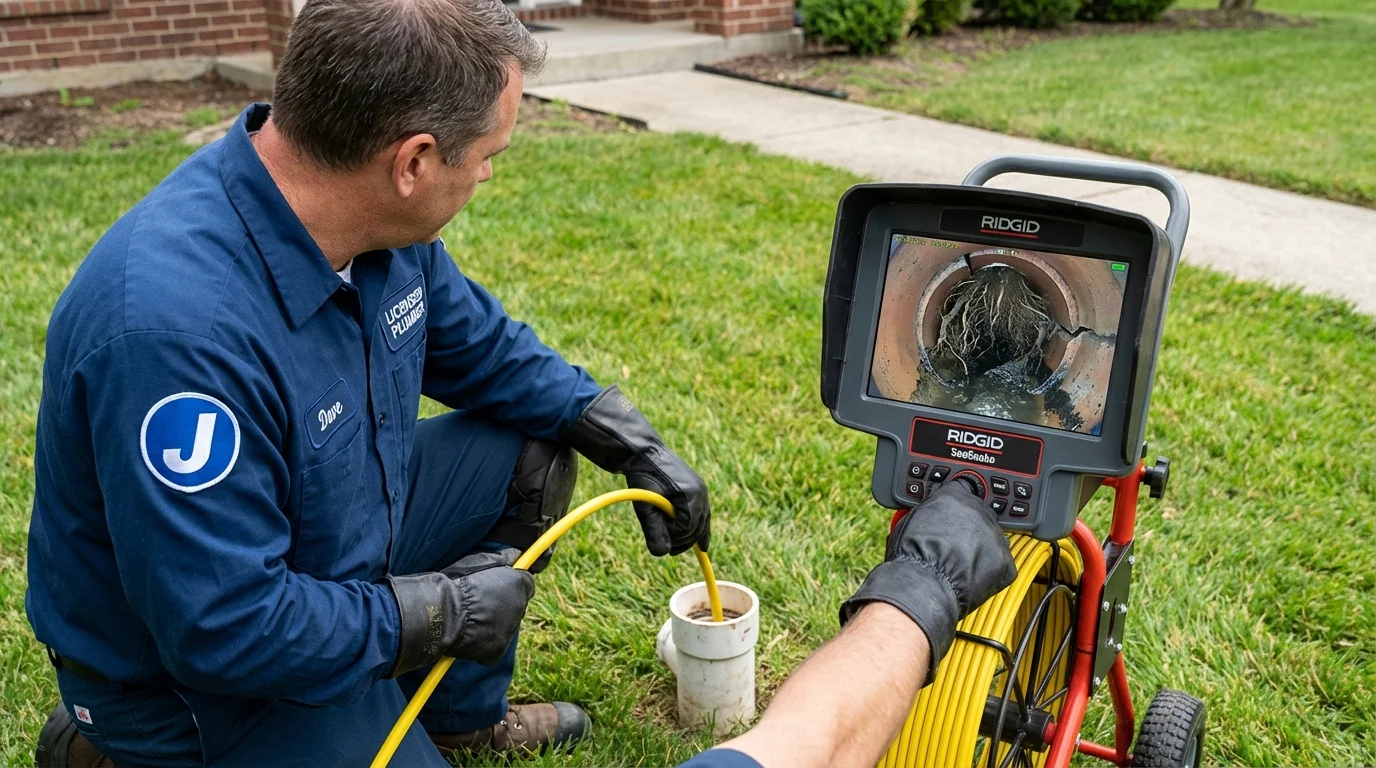 Sewer camera inspection being performed by Johns Plumbing LLC in Del Norte